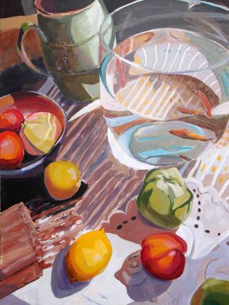 Still Life with Gold Fish and Fruit
